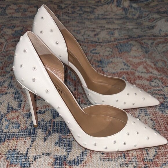 Aquazzura Shoes - Aquazzura Wish Pump 105 In Nappa White